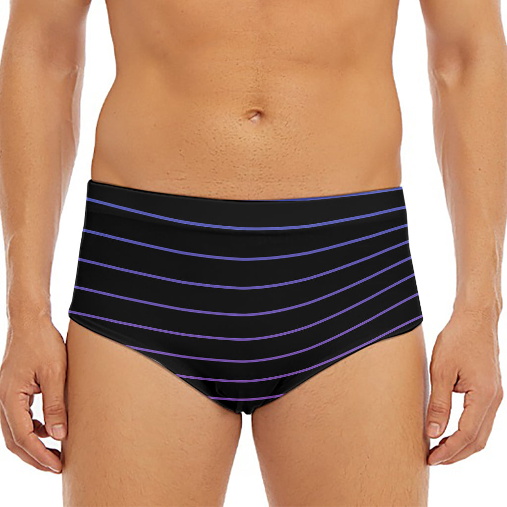 Blue And Purple EDM Wave Print Men's Triangle Swim Briefs