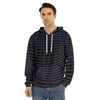 Blue And Purple EDM Wave Print Men's Velvet Pullover Hoodie