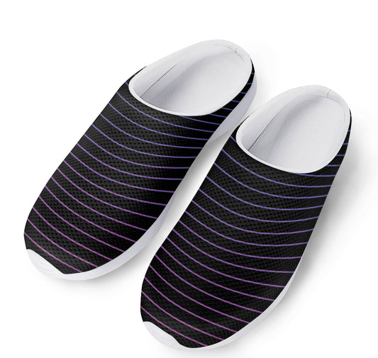 Blue And Purple EDM Wave Print Mesh Casual Shoes