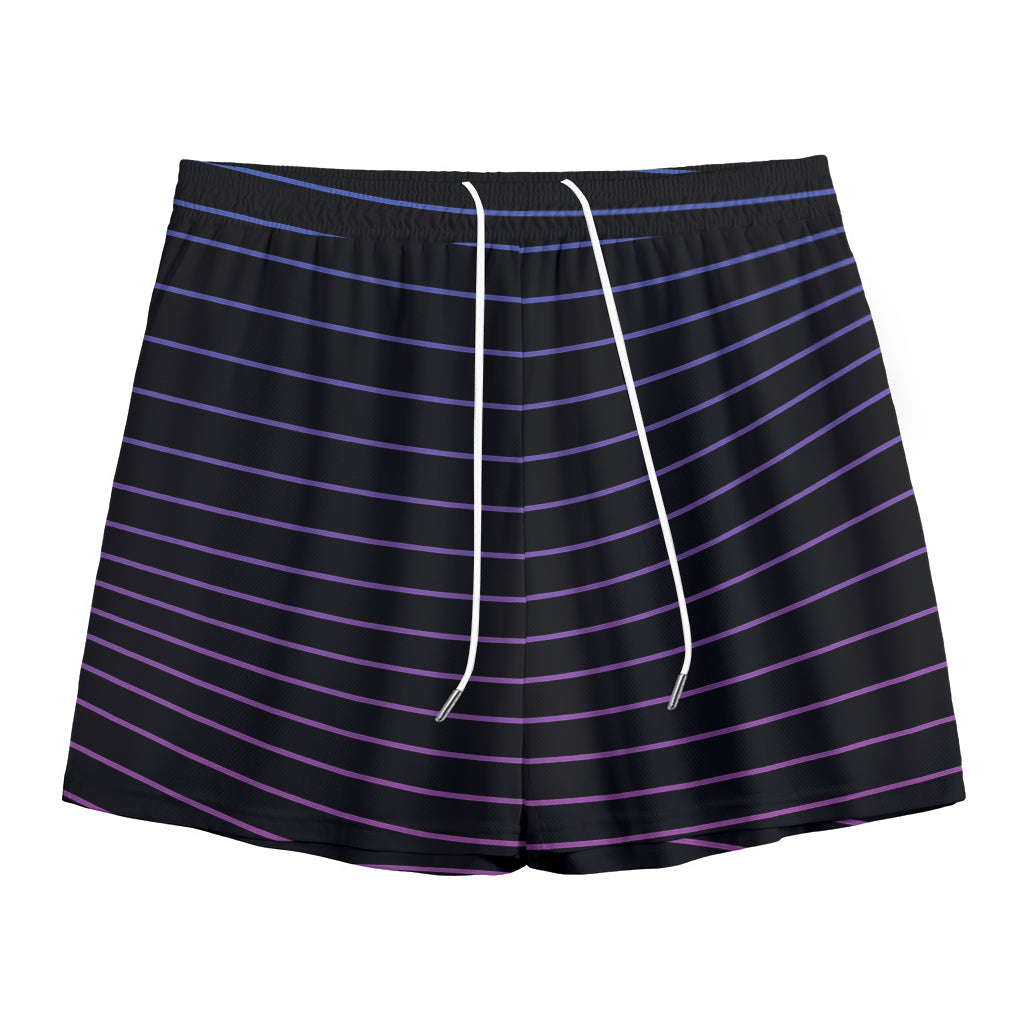 Blue And Purple EDM Wave Print Mesh Shorts