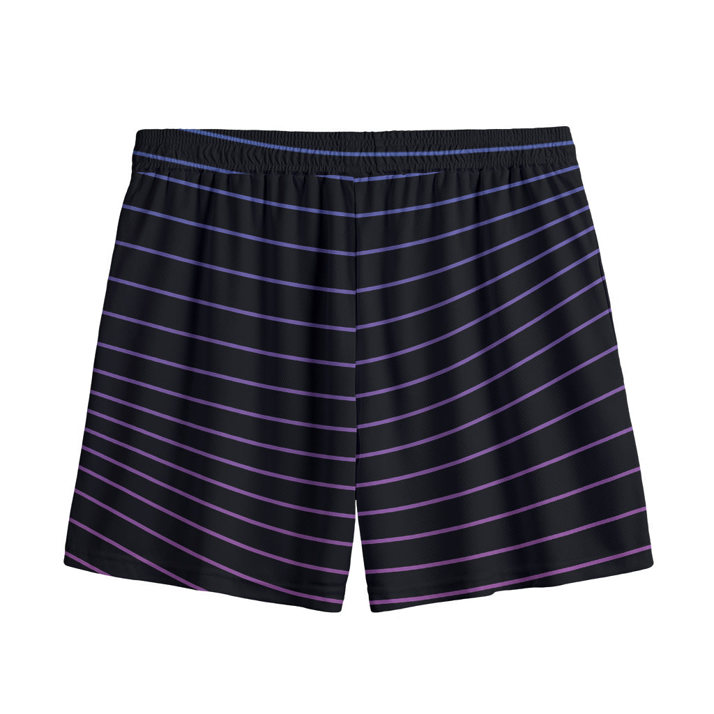 Blue And Purple EDM Wave Print Mesh Shorts