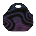 Blue And Purple EDM Wave Print Neoprene Lunch Bag
