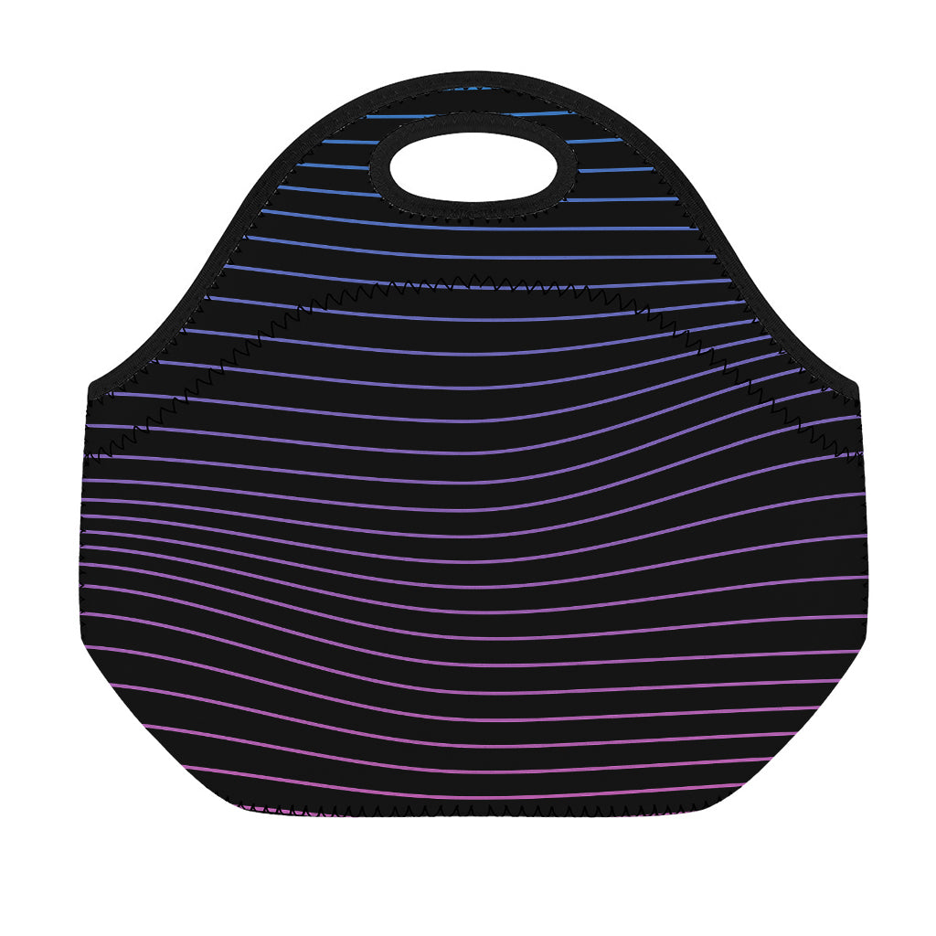 Blue And Purple EDM Wave Print Neoprene Lunch Bag