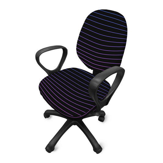 Blue And Purple EDM Wave Print Office Chair Cover