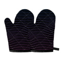 Blue And Purple EDM Wave Print Oven Mitts