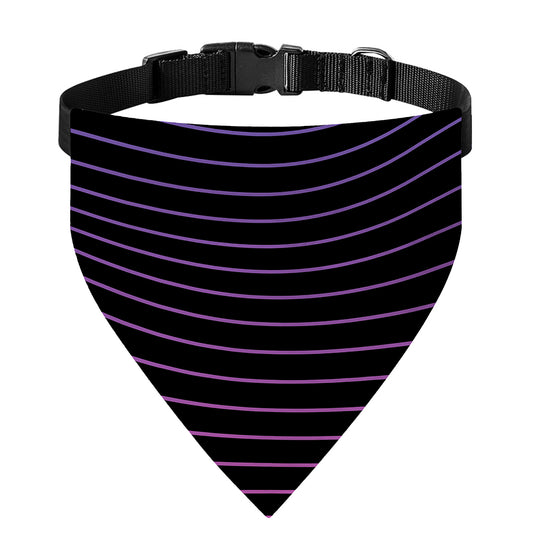 Blue And Purple EDM Wave Print Over The Collar Dog Bandana