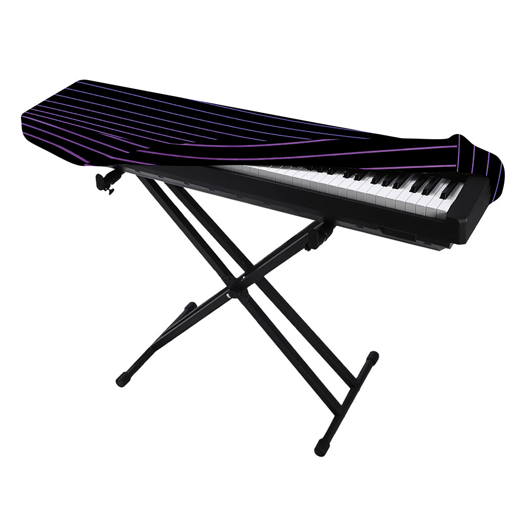 Blue And Purple EDM Wave Print Piano Keyboard Cover