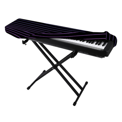 Blue And Purple EDM Wave Print Piano Keyboard Cover