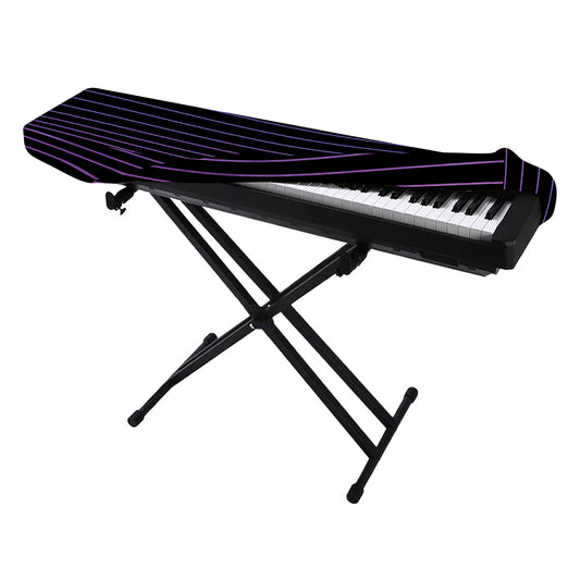 Blue And Purple EDM Wave Print Piano Keyboard Cover