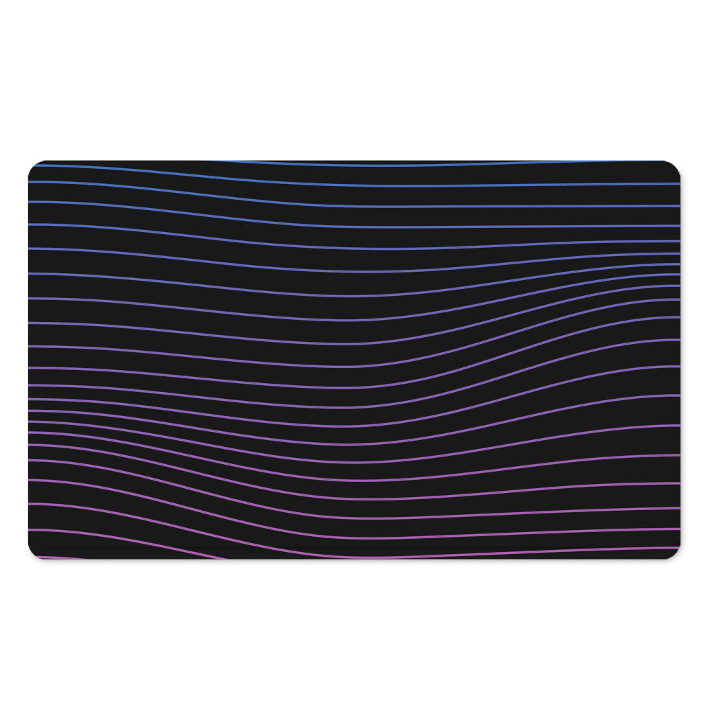 Blue And Purple EDM Wave Print Polyester Doormat