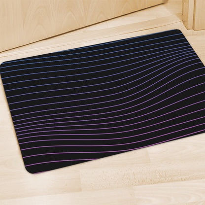 Blue And Purple EDM Wave Print Polyester Doormat