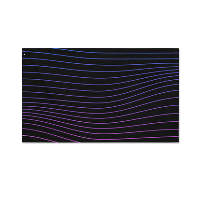 Blue And Purple EDM Wave Print Polyester Flag