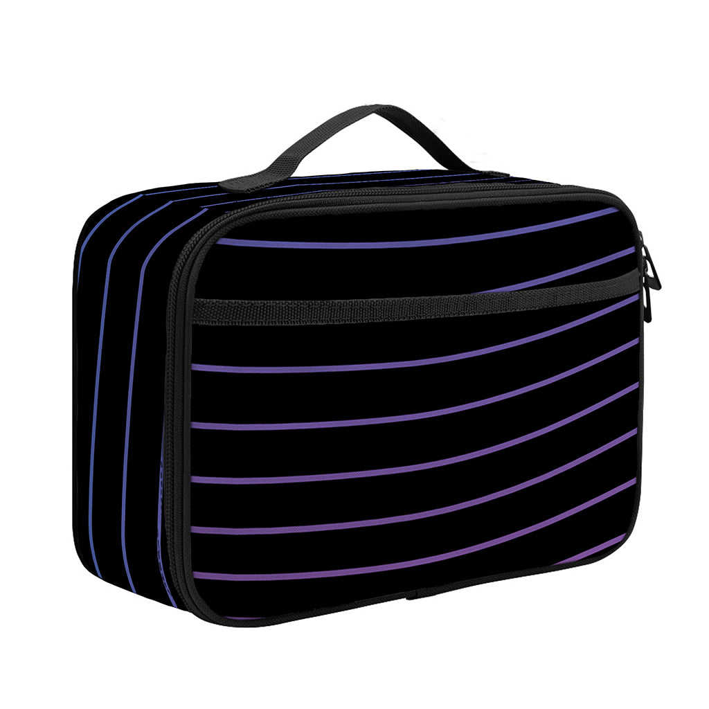 Blue And Purple EDM Wave Print Portable Lunch Bag