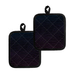 Blue And Purple EDM Wave Print Pot Holders