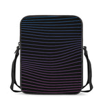 Blue And Purple EDM Wave Print Rectangular Crossbody Bag