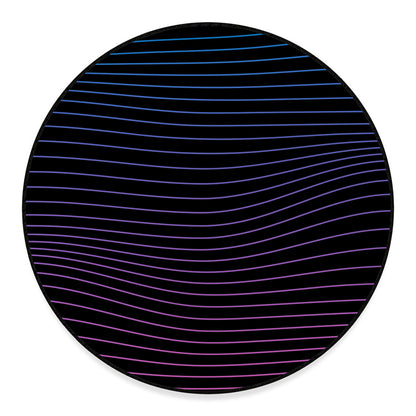 Blue And Purple EDM Wave Print Round Floor Mat