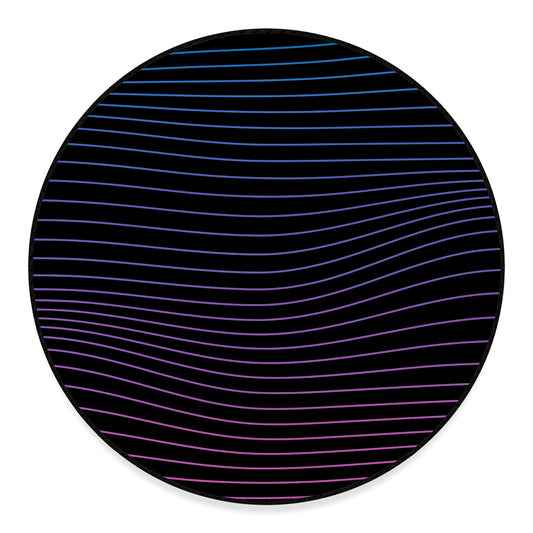 Blue And Purple EDM Wave Print Round Floor Mat