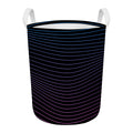 Blue And Purple EDM Wave Print Round Laundry Basket