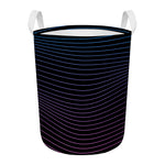 Blue And Purple EDM Wave Print Round Laundry Basket