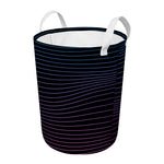 Blue And Purple EDM Wave Print Round Laundry Basket