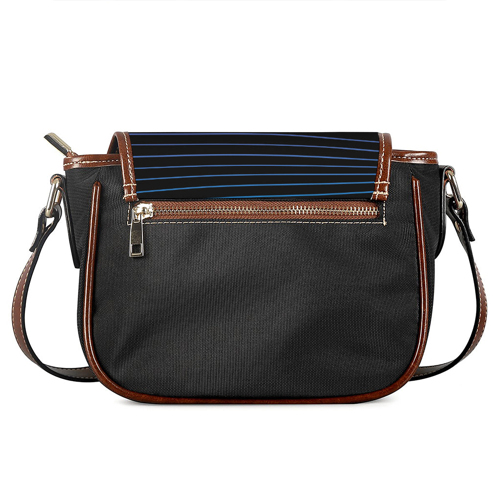 Blue And Purple EDM Wave Print Saddle Bag