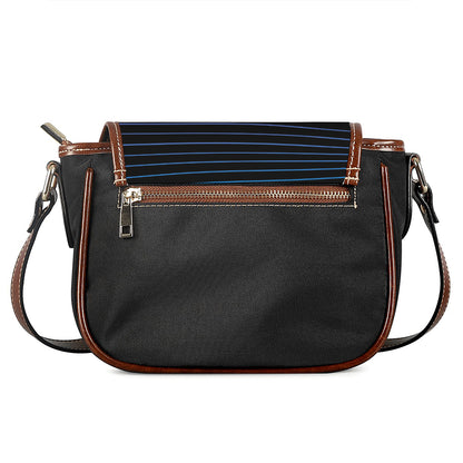 Blue And Purple EDM Wave Print Saddle Bag