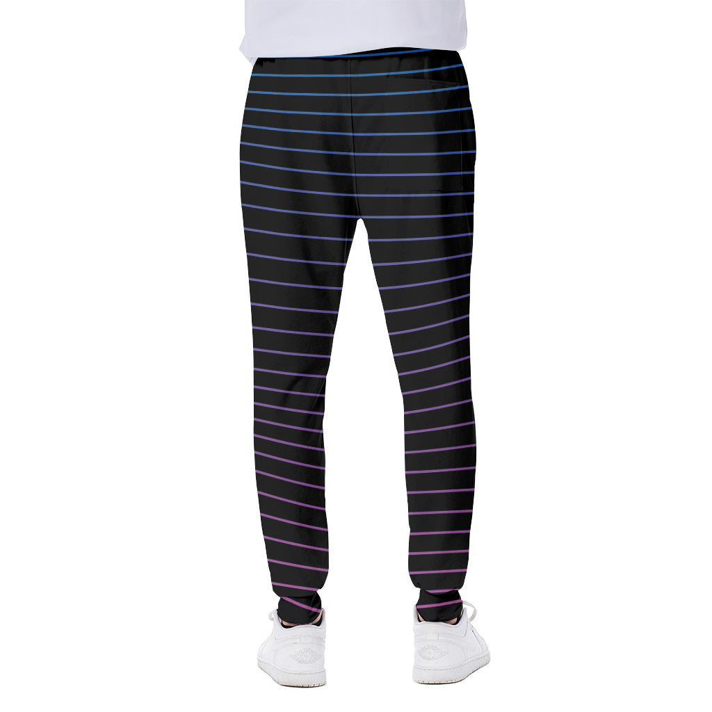 Blue And Purple EDM Wave Print Scuba Joggers