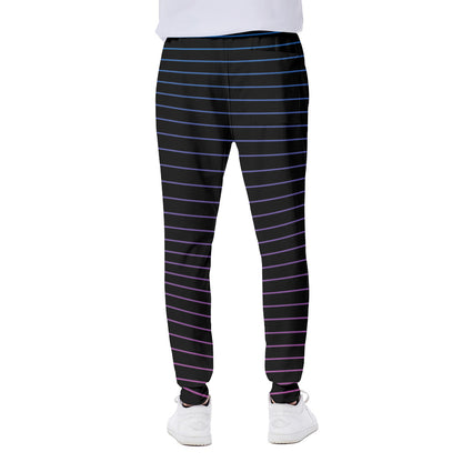 Blue And Purple EDM Wave Print Scuba Joggers
