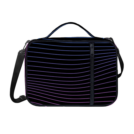 Blue And Purple EDM Wave Print Shoulder Strap Bible Bag