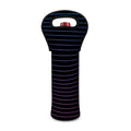 Blue And Purple EDM Wave Print Single Neoprene Wine Tote