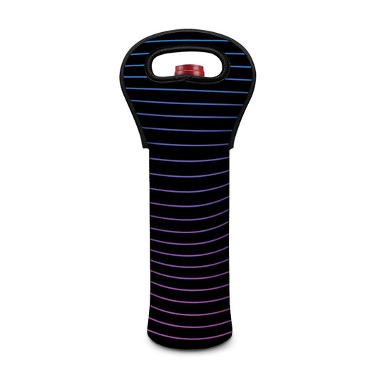 Blue And Purple EDM Wave Print Single Neoprene Wine Tote