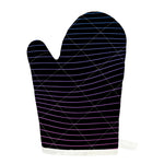 Blue And Purple EDM Wave Print Single Oven Mitt