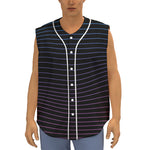 Blue And Purple EDM Wave Print Sleeveless Baseball Jersey