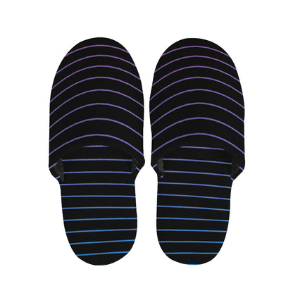 Blue And Purple EDM Wave Print Slippers