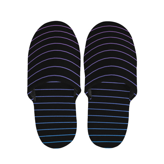 Blue And Purple EDM Wave Print Slippers