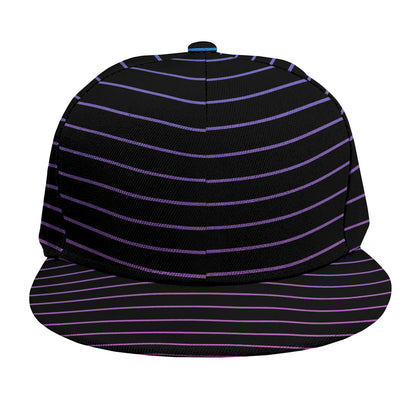 Blue And Purple EDM Wave Print Snapback Cap