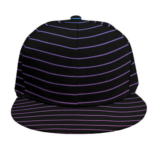 Blue And Purple EDM Wave Print Snapback Cap