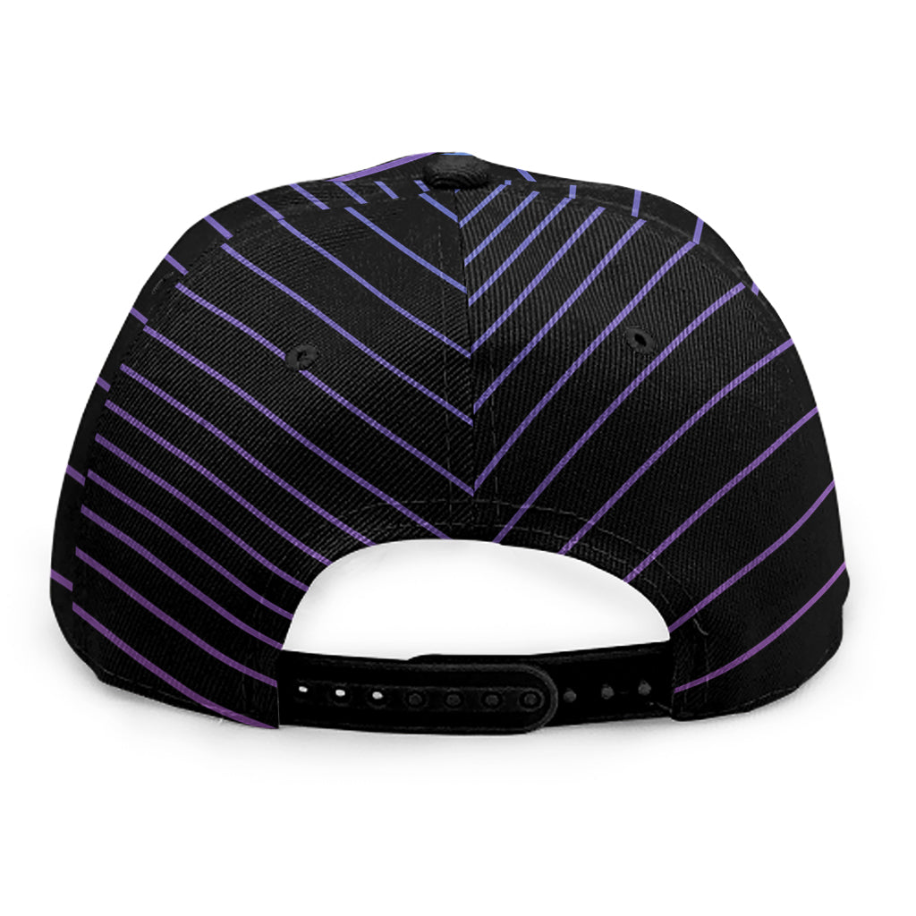 Blue And Purple EDM Wave Print Snapback Cap