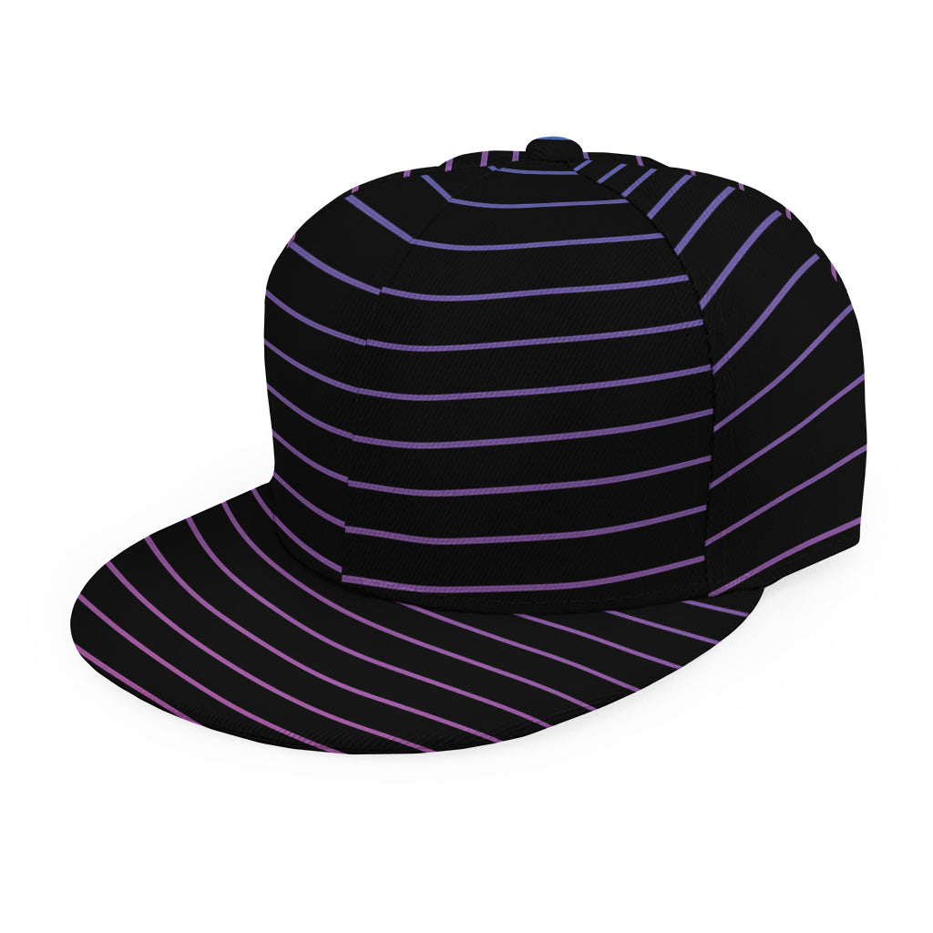 Blue And Purple EDM Wave Print Snapback Cap