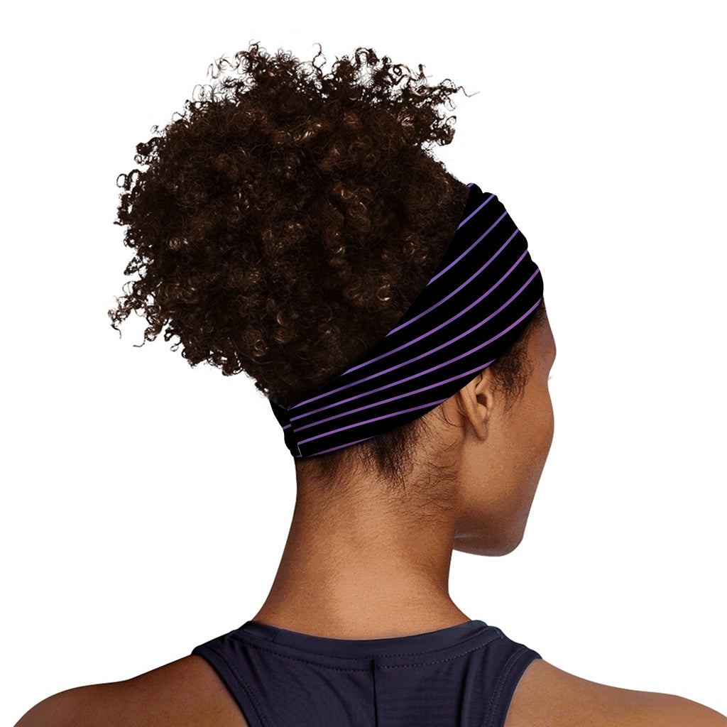 Blue And Purple EDM Wave Print Sports Headband