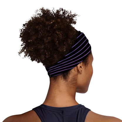 Blue And Purple EDM Wave Print Sports Headband