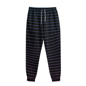 Blue And Purple EDM Wave Print Sweatpants