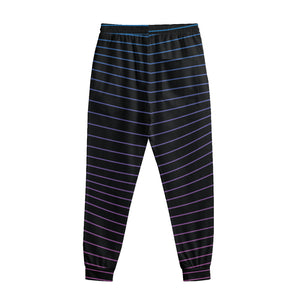 Blue And Purple EDM Wave Print Sweatpants