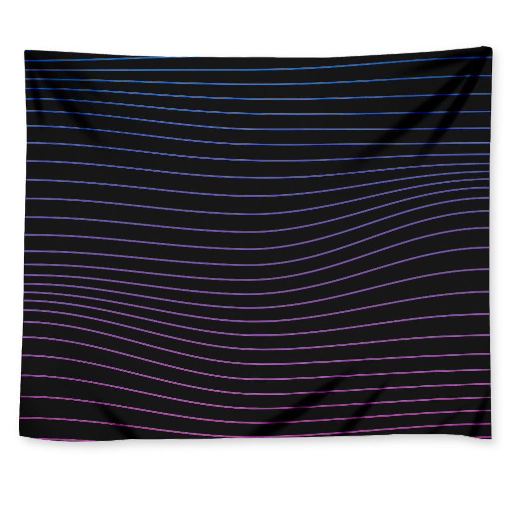 Blue And Purple EDM Wave Print Tapestry