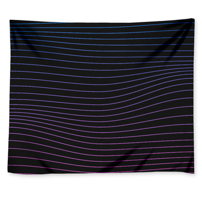 Blue And Purple EDM Wave Print Tapestry