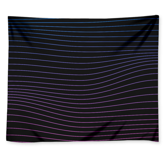 Blue And Purple EDM Wave Print Tapestry
