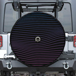 Blue And Purple EDM Wave Print Tire Cover With Camera Hole