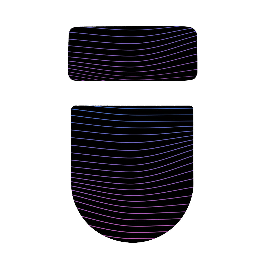 Blue And Purple EDM Wave Print Toilet Lid And Tank Cover Set