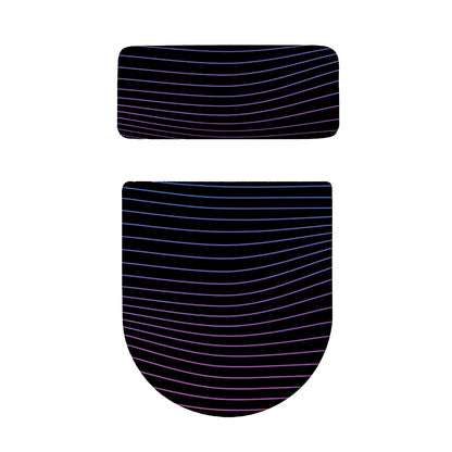 Blue And Purple EDM Wave Print Toilet Lid And Tank Cover Set