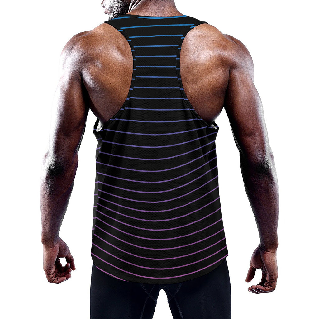 Blue And Purple EDM Wave Print Training Tank Top